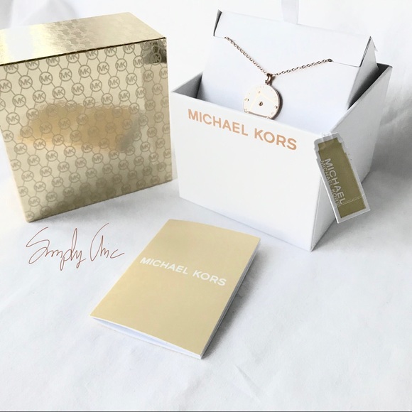 Restocked new MK rose Gold Tone logo disc pendant - Picture 3 of 5